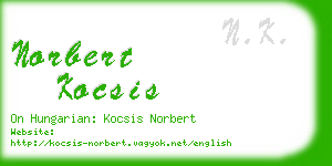 norbert kocsis business card